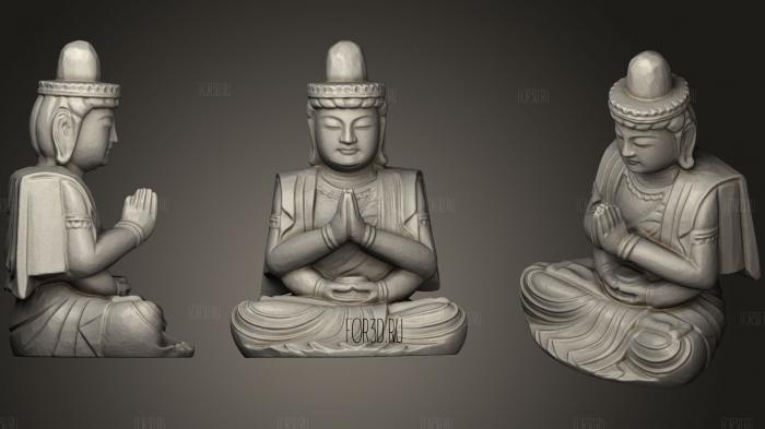 Wood Buddha stl model for CNC